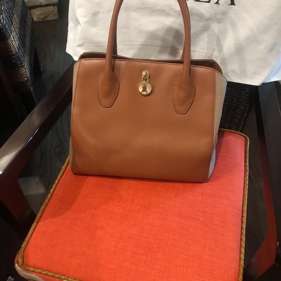 Authentic “Olympia” Furla soft leather color block shoulder bag - Picture 8 of 9